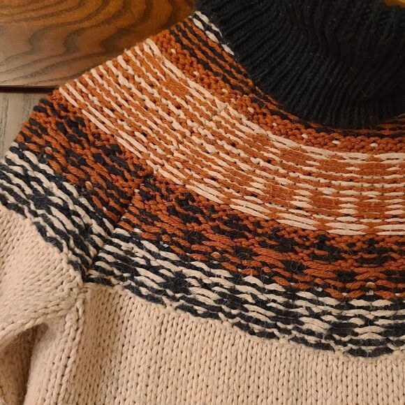 Madewell Brookdale Fair Isle Turtleneck Sweater Avalon Pink XS - Picture 4 of 14